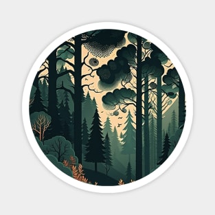 Forest Minimal Design, Adventure and Hiking Magnet